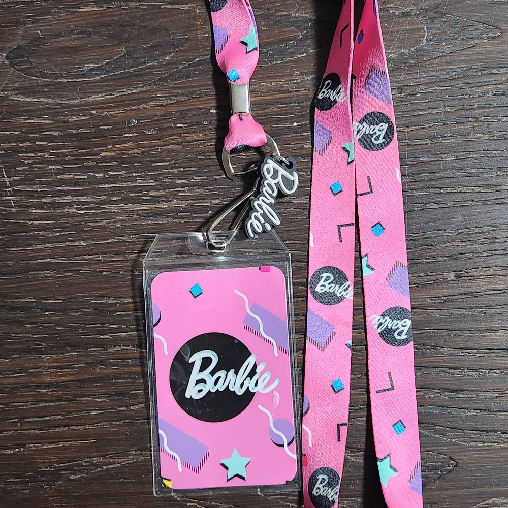 Mattel Barbie Pink Lanyard with ID Holder